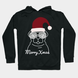 Merry Christmas pug design Hoodie